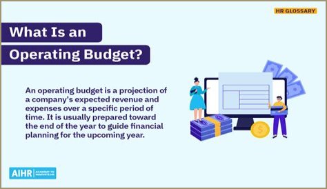What are 3 main aspects of creating an operating budget?